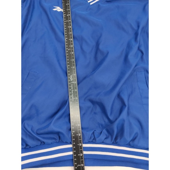 Reebok Blue Windbreaker Pullover Jacket V Neck White Stripe Athletic Men M - Picture 6 of 10